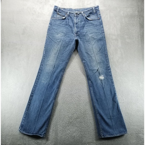 VTG Levis 517 Jeans Mens 36x30 Blue Bootcut Orange Tab 80s Made in USA Denim